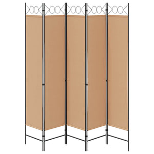 5-Panel Διχοτόμος Μπεζ 200 x 200 cm Ύφασμα - Pakobazaar