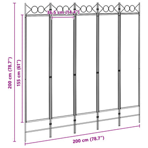 5-Panel Διχοτόμος Μπεζ 200 x 200 cm Ύφασμα - Pakobazaar
