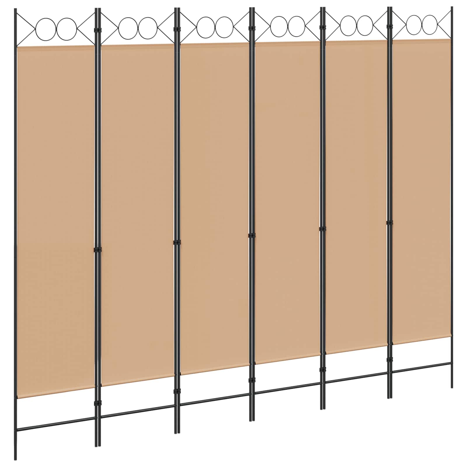 Διαχωριστικό Δωματίου 6-Πάνελ Μπεζ 240 x 200 cm Ύφασμα - Pakobazaar