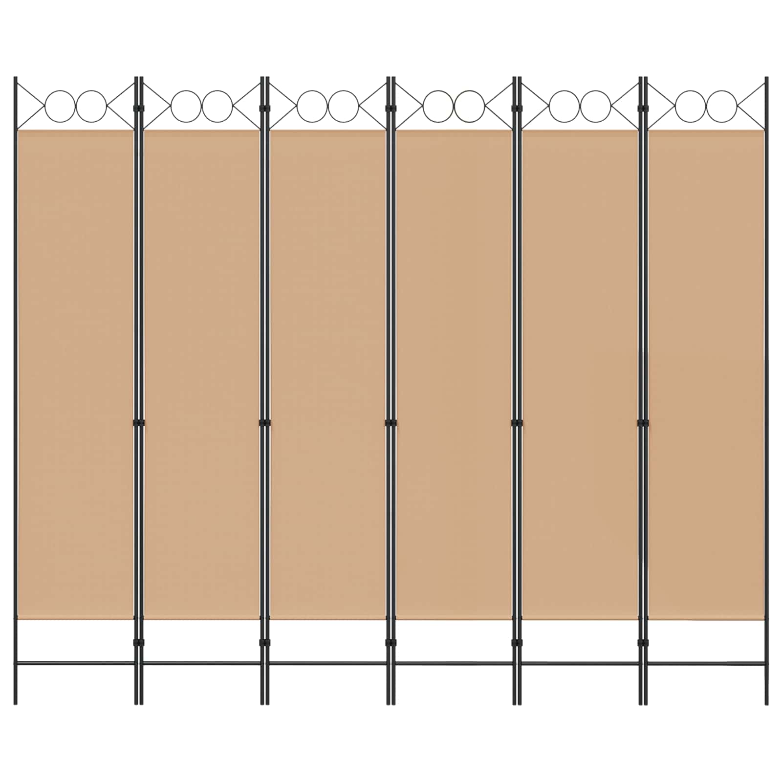 Διαχωριστικό Δωματίου 6-Πάνελ Μπεζ 240 x 200 cm Ύφασμα - Pakobazaar