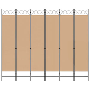 Διαχωριστικό Δωματίου 6-Πάνελ Μπεζ 240 x 200 cm Ύφασμα - Pakobazaar