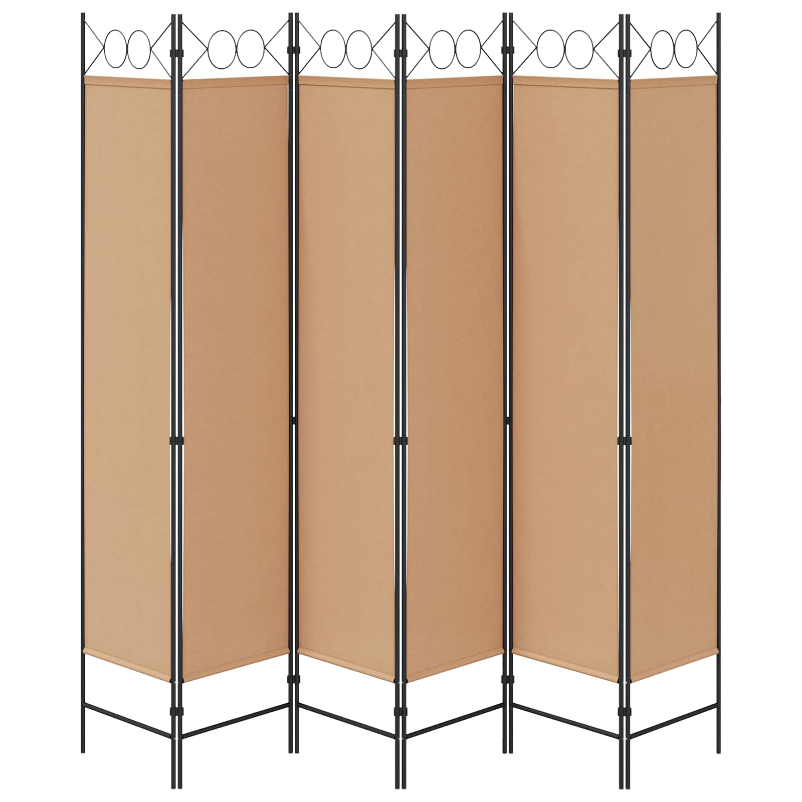 Διαχωριστικό Δωματίου 6-Πάνελ Μπεζ 240 x 200 cm Ύφασμα - Pakobazaar
