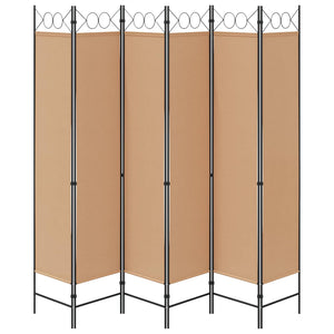 Διαχωριστικό Δωματίου 6-Πάνελ Μπεζ 240 x 200 cm Ύφασμα - Pakobazaar
