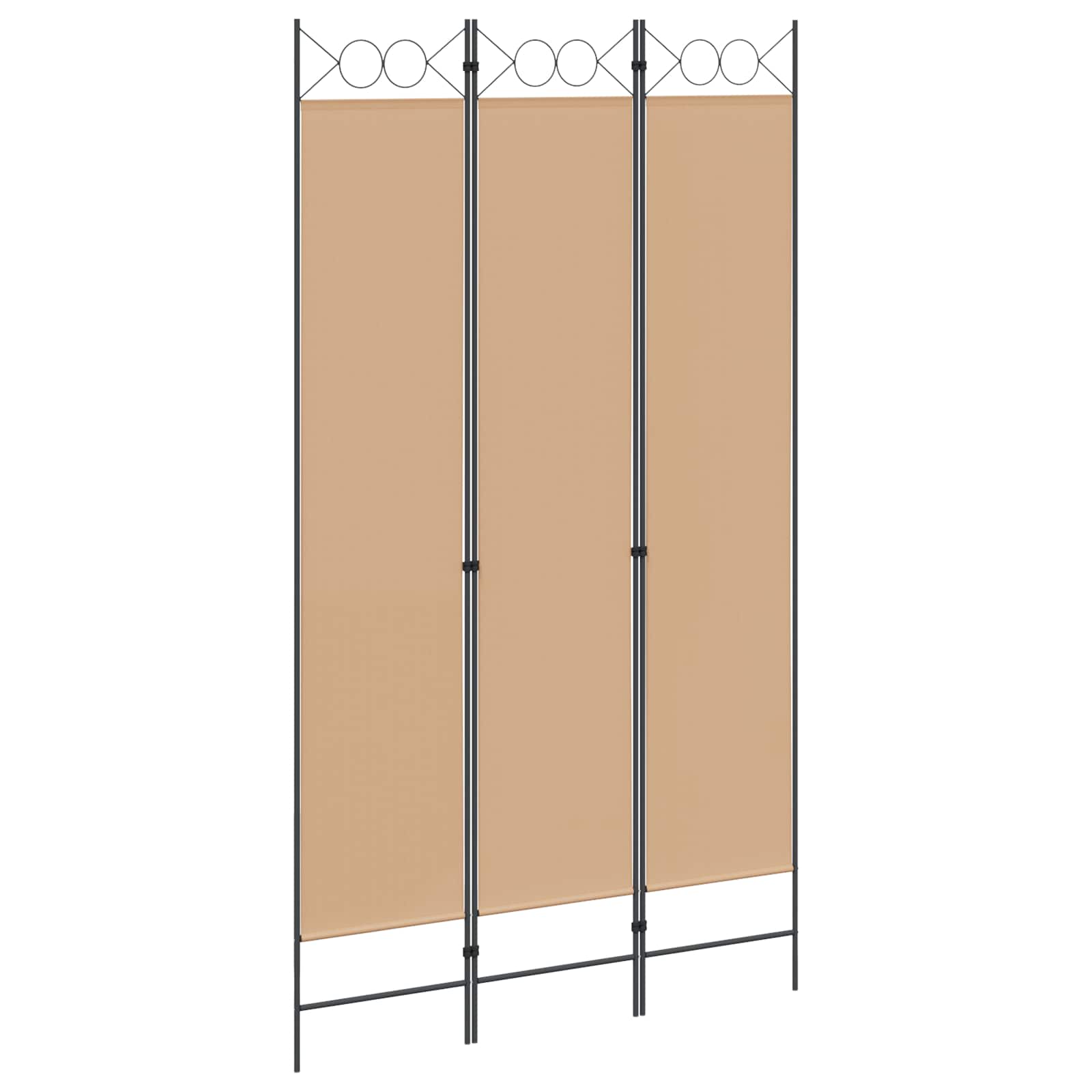 3-Panel Room Divider Μπεζ 120 x 220 cm Ύφασμα - Pakobazaar