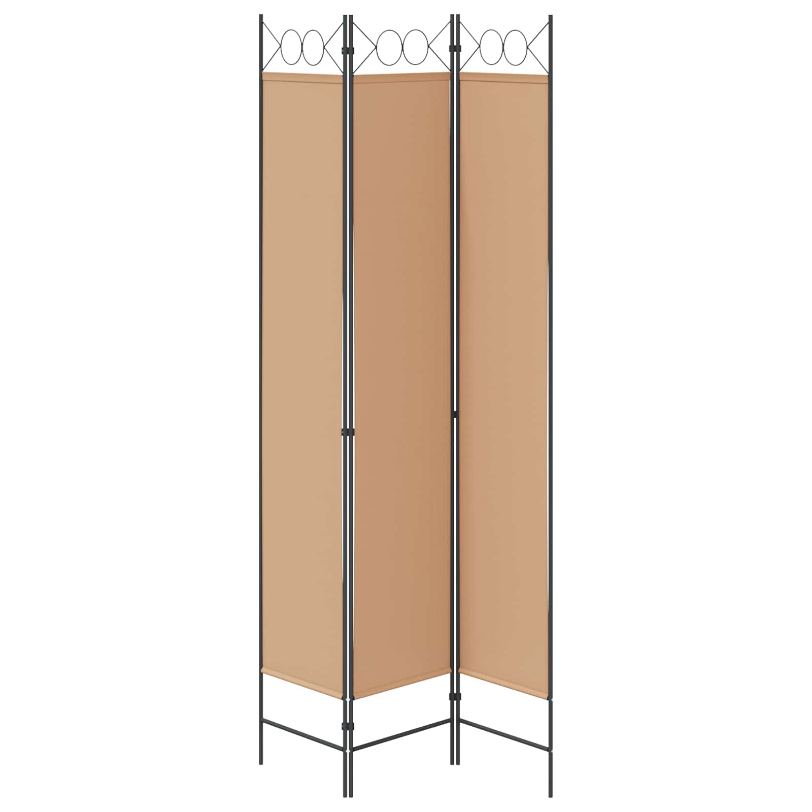 3-Panel Room Divider Μπεζ 120 x 220 cm Ύφασμα - Pakobazaar