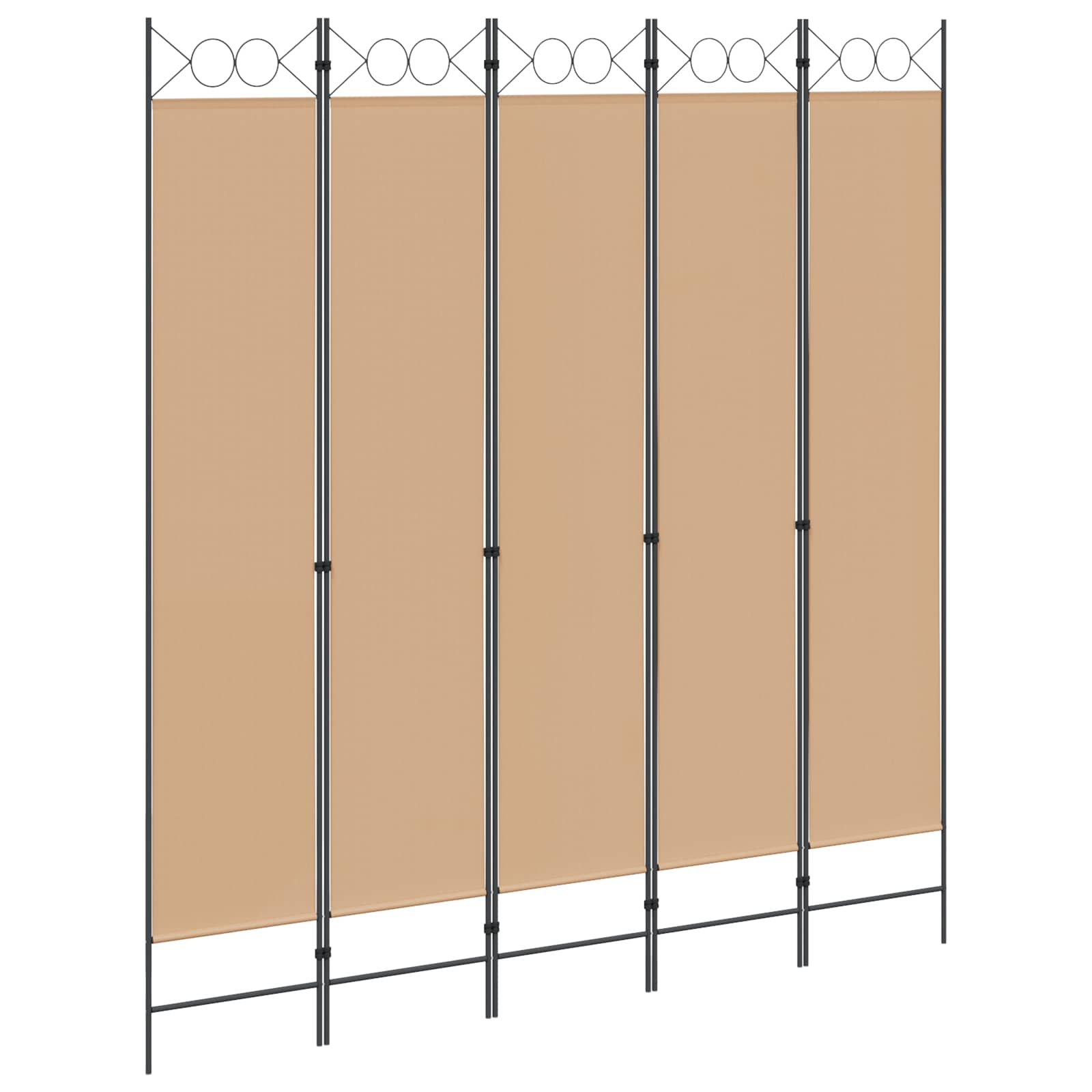 5-Panel Διχοτόμος Μπεζ 200 x 220 cm Ύφασμα - Pakobazaar