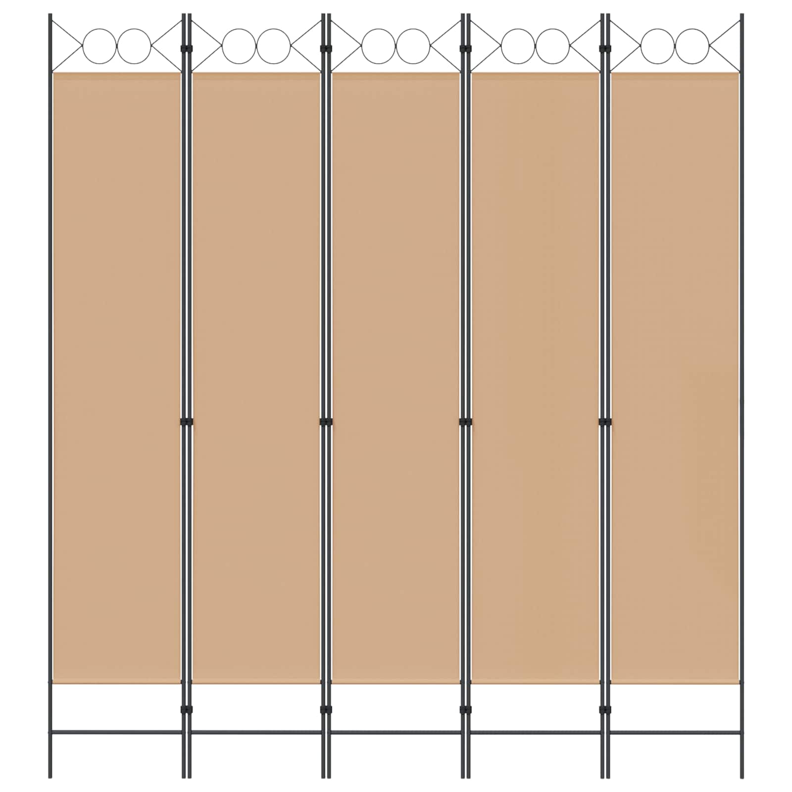 5-Panel Διχοτόμος Μπεζ 200 x 220 cm Ύφασμα - Pakobazaar