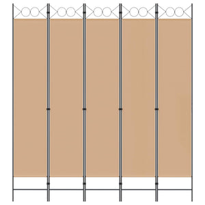 5-Panel Διχοτόμος Μπεζ 200 x 220 cm Ύφασμα - Pakobazaar