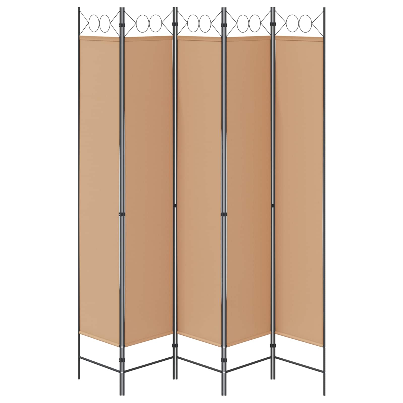 5-Panel Διχοτόμος Μπεζ 200 x 220 cm Ύφασμα - Pakobazaar