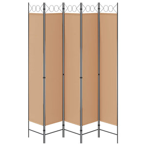 5-Panel Διχοτόμος Μπεζ 200 x 220 cm Ύφασμα - Pakobazaar