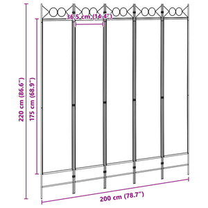 5-Panel Διχοτόμος Μπεζ 200 x 220 cm Ύφασμα - Pakobazaar