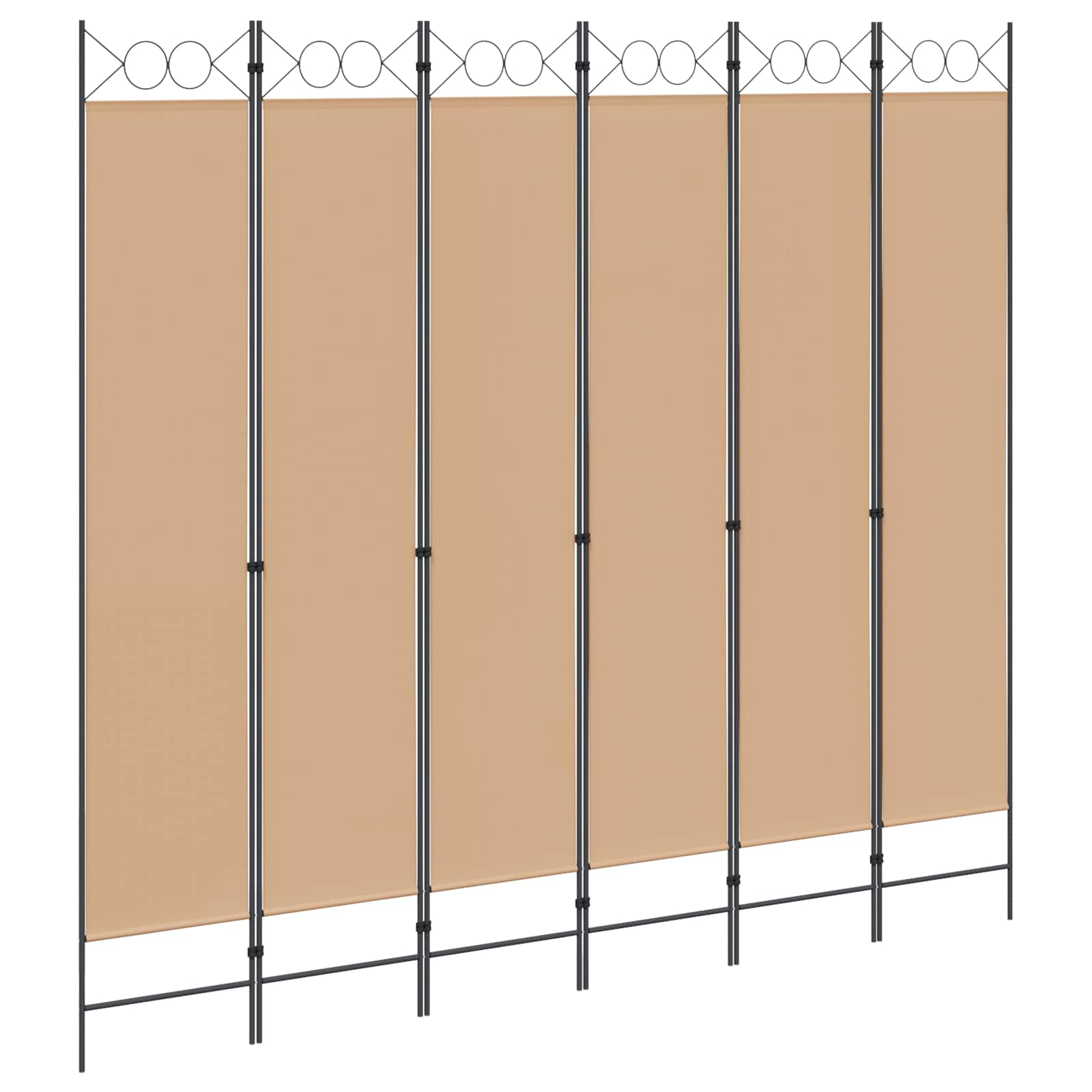 Διαχωριστικό Δωματίου 6-Πάνελ Μπεζ 240 x 220 cm Ύφασμα - Pakobazaar