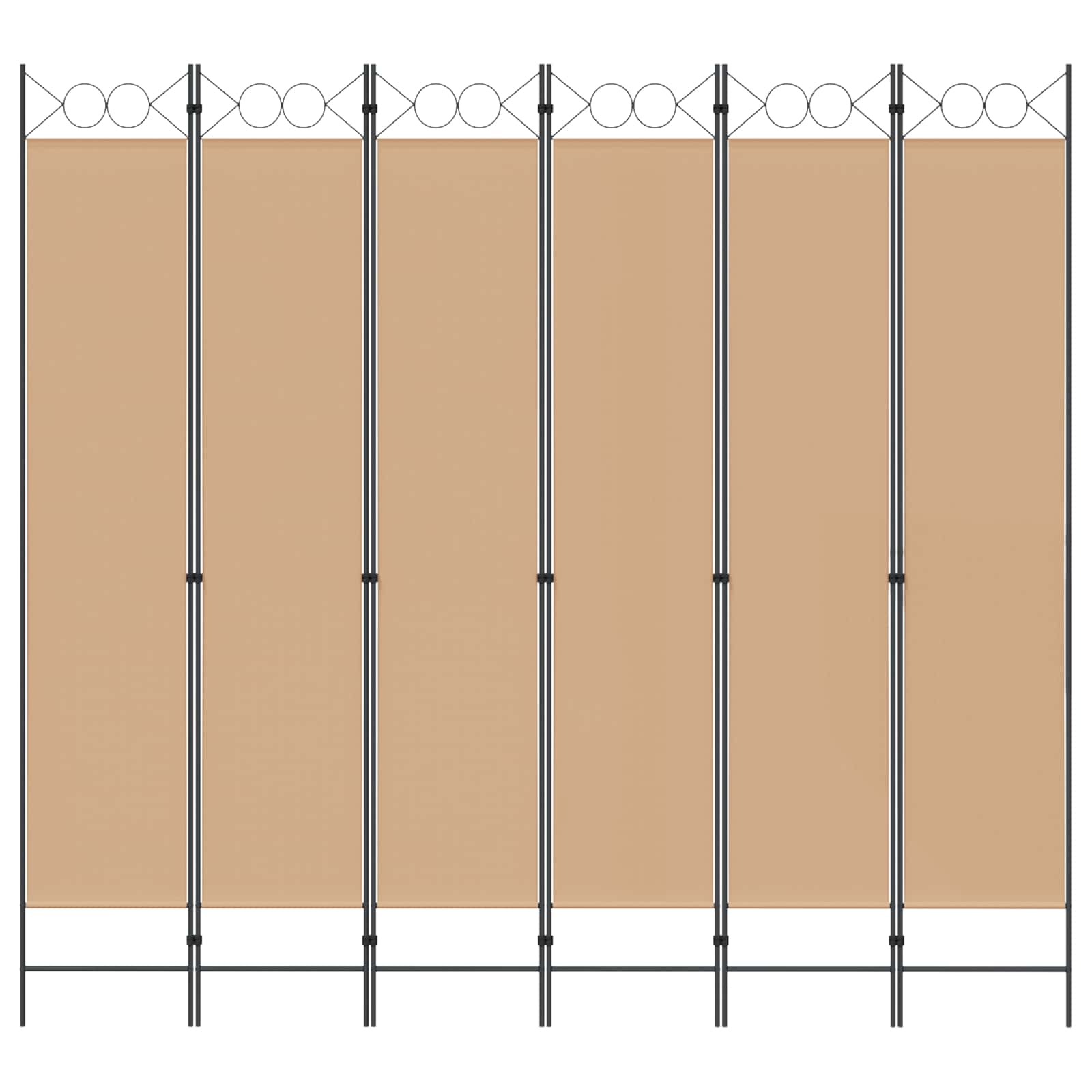 Διαχωριστικό Δωματίου 6-Πάνελ Μπεζ 240 x 220 cm Ύφασμα - Pakobazaar