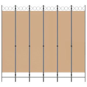 Διαχωριστικό Δωματίου 6-Πάνελ Μπεζ 240 x 220 cm Ύφασμα - Pakobazaar