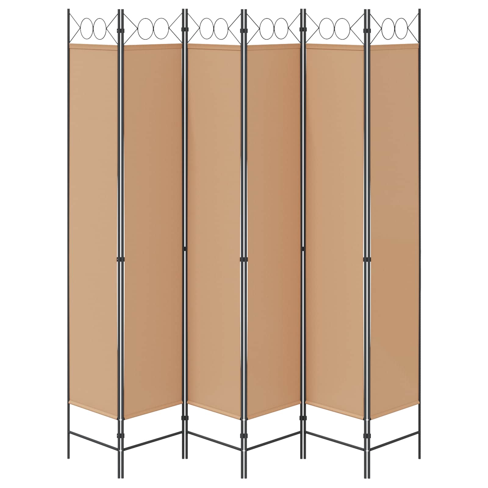 Διαχωριστικό Δωματίου 6-Πάνελ Μπεζ 240 x 220 cm Ύφασμα - Pakobazaar