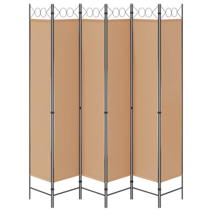Διαχωριστικό Δωματίου 6-Πάνελ Μπεζ 240 x 220 cm Ύφασμα - Pakobazaar