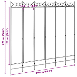 Διαχωριστικό Δωματίου 6-Πάνελ Μπεζ 240 x 220 cm Ύφασμα - Pakobazaar