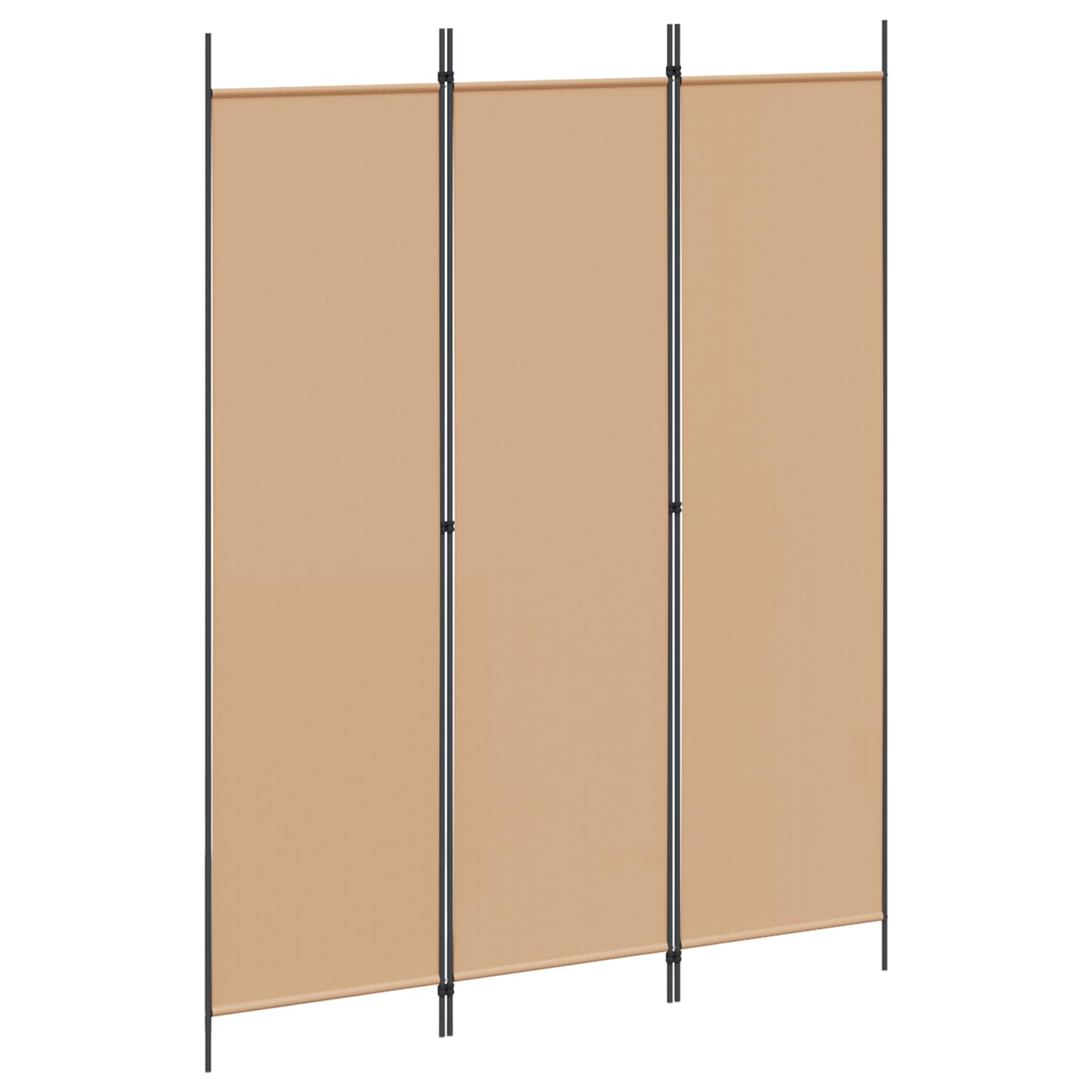 3-Panel Room Divider Μπεζ 150 x 200 cm Ύφασμα - Pakobazaar