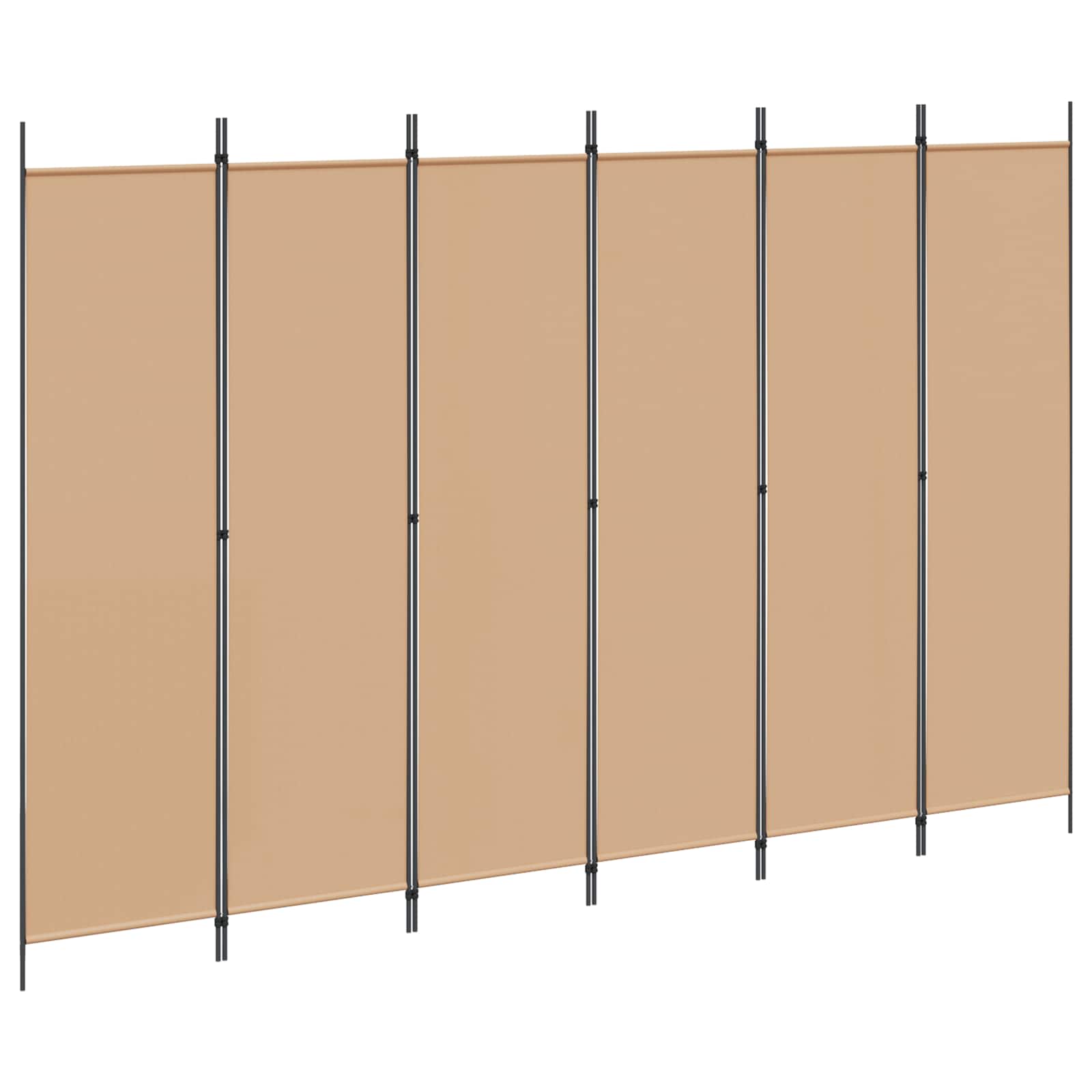 Διαχωριστικό Δωματίου 6-Πάνελ Μπεζ 300 x 200 cm Ύφασμα - Pakobazaar