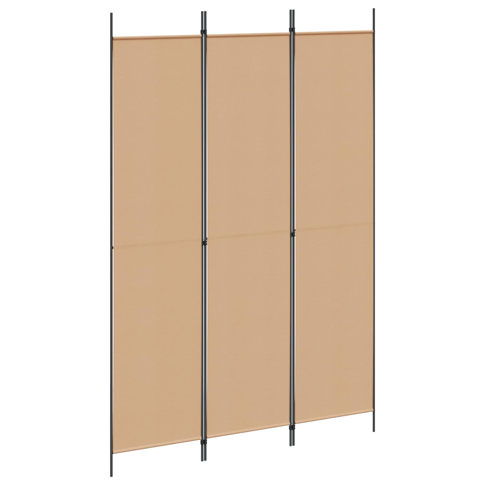 3-Panel Room Divider Μπεζ 150 x 220 cm Ύφασμα - Pakobazaar