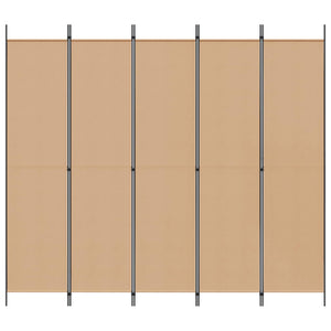 5-Panel Διχοτόμος Μπεζ 250 x 220 cm Ύφασμα - Pakobazaar
