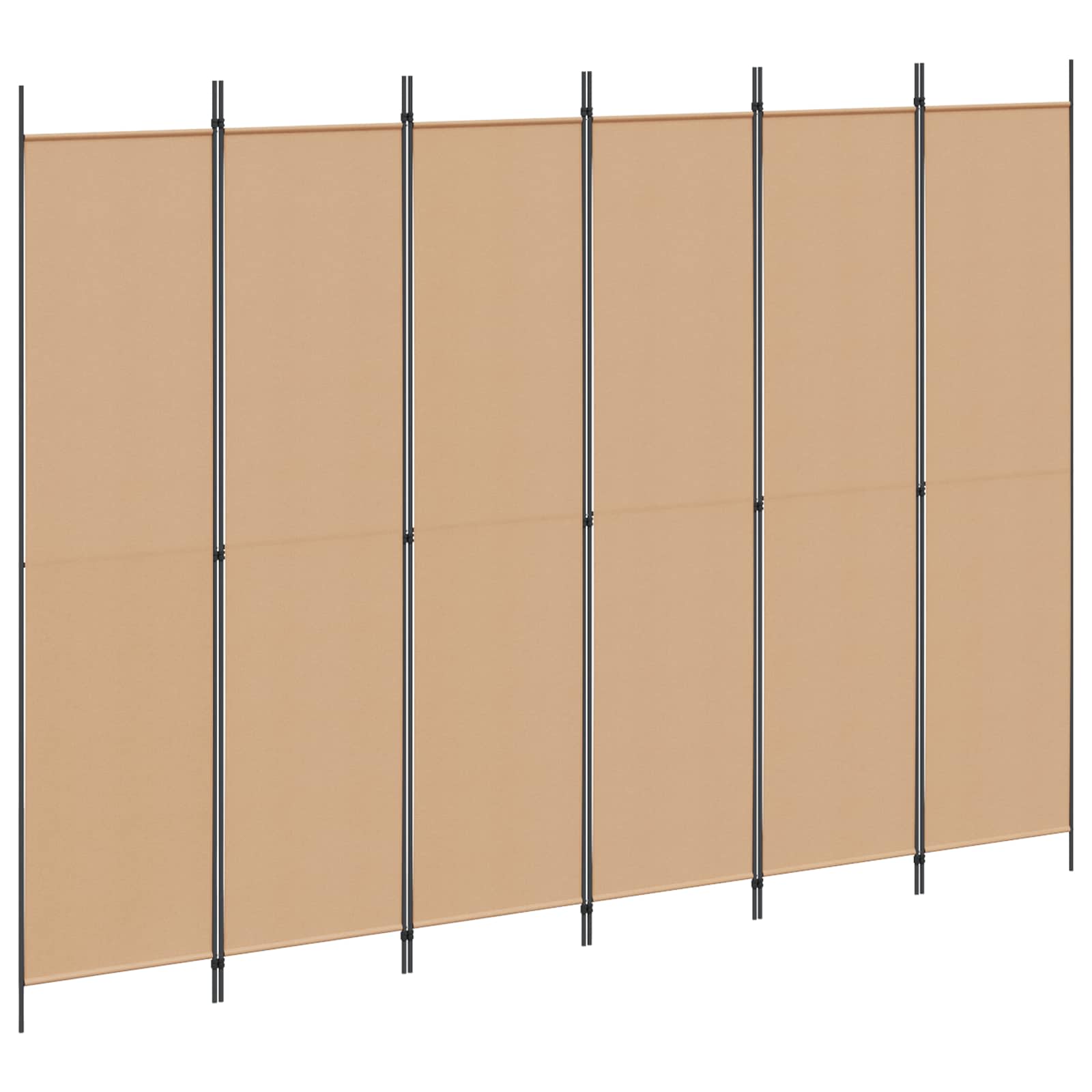 Διαχωριστικό Δωματίου 6-Πάνελ Μπεζ 300 x 220 cm Ύφασμα - Pakobazaar