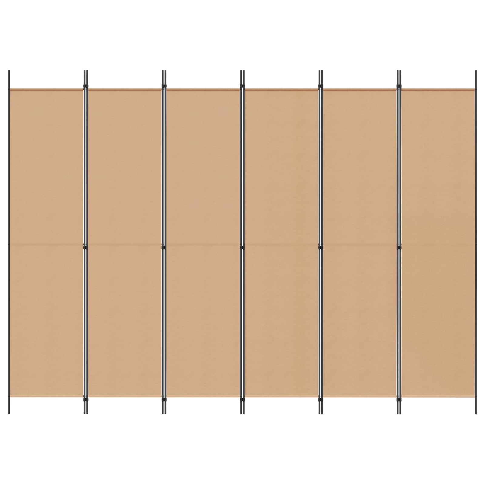 Διαχωριστικό Δωματίου 6-Πάνελ Μπεζ 300 x 220 cm Ύφασμα - Pakobazaar