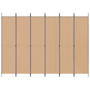 Διαχωριστικό Δωματίου 6-Πάνελ Μπεζ 300 x 220 cm Ύφασμα - Pakobazaar