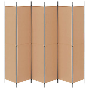 Διαχωριστικό Δωματίου 6-Πάνελ Μπεζ 300 x 220 cm Ύφασμα - Pakobazaar