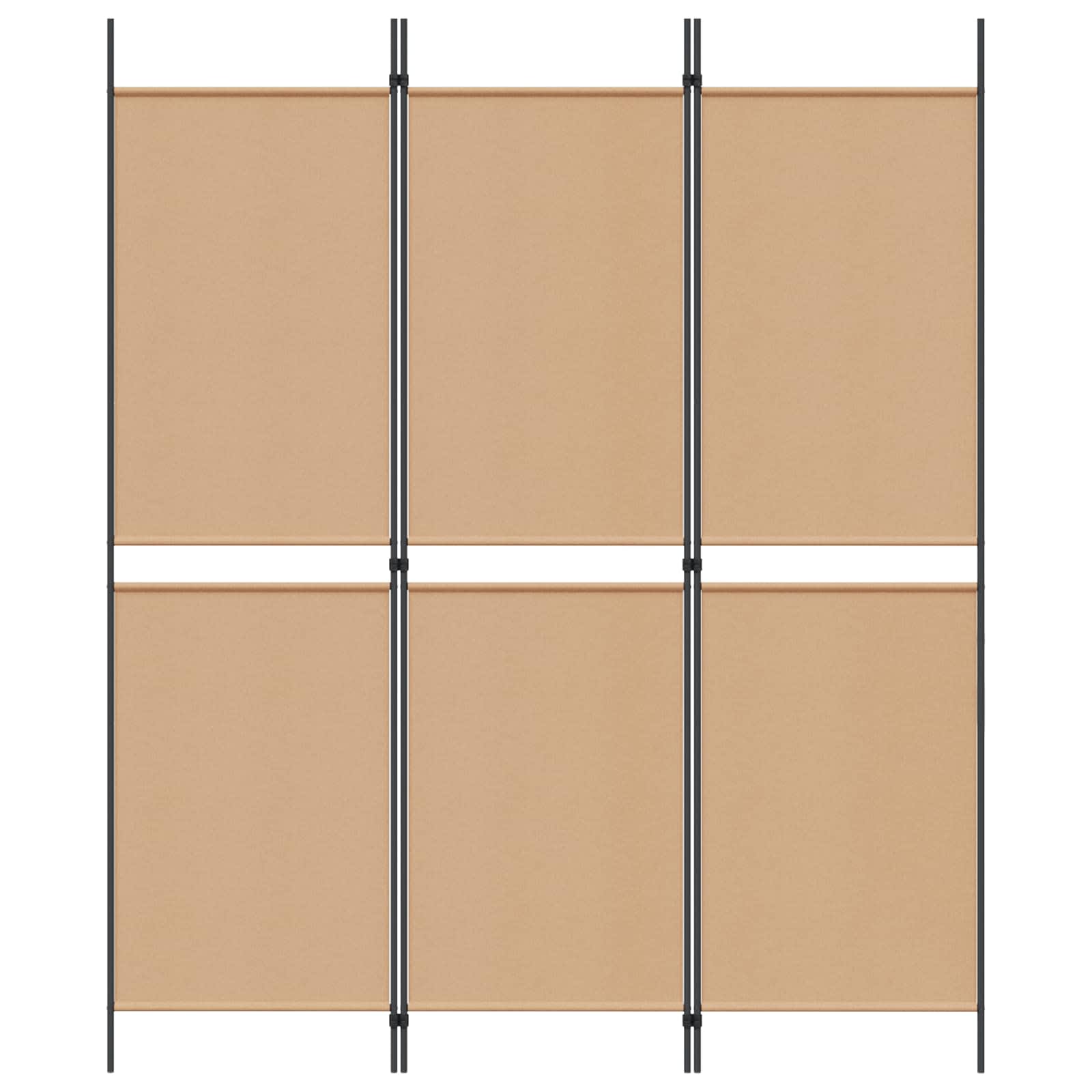 3-Panel Room Divider Μπεζ 150 x 180 cm Ύφασμα - Pakobazaar