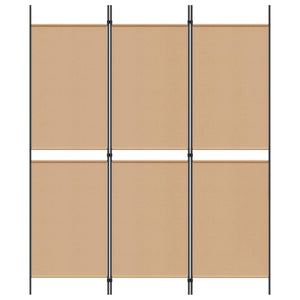 3-Panel Room Divider Μπεζ 150 x 180 cm Ύφασμα - Pakobazaar