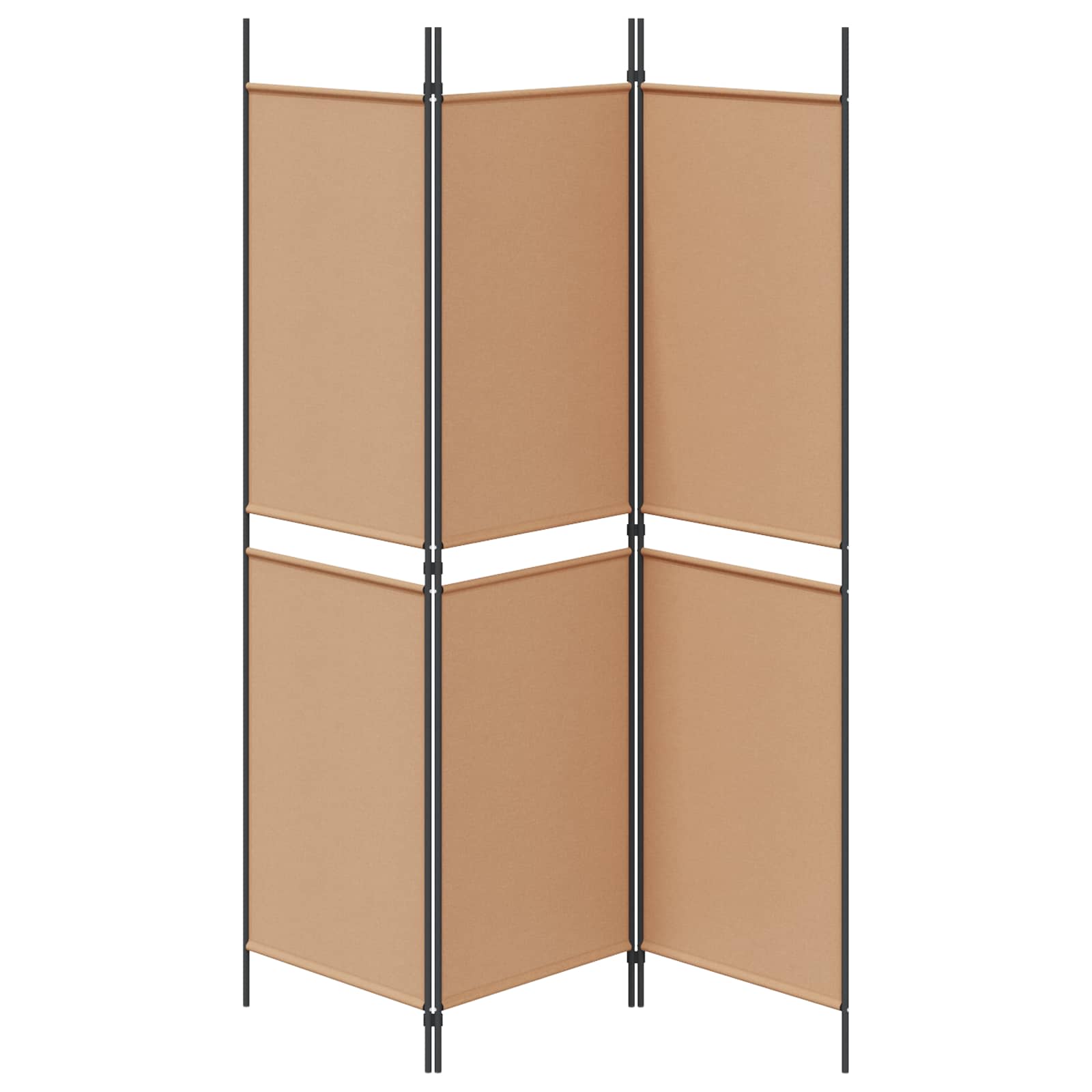 3-Panel Room Divider Μπεζ 150 x 180 cm Ύφασμα - Pakobazaar