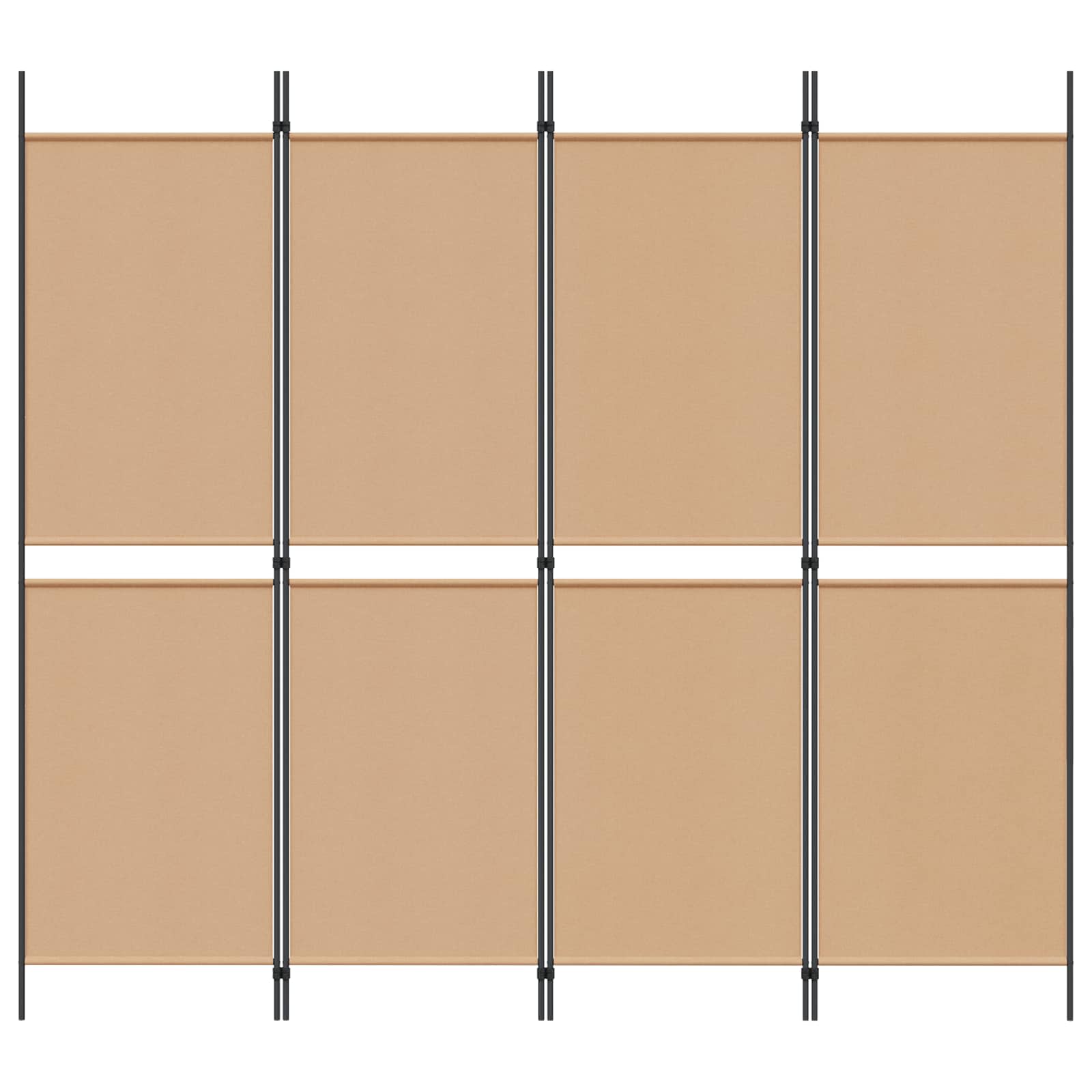 Διαχωριστικό Δωματίου 4-Πανέλων Μπεζ 200 x 180 cm Ύφασμα - Pakobazaar