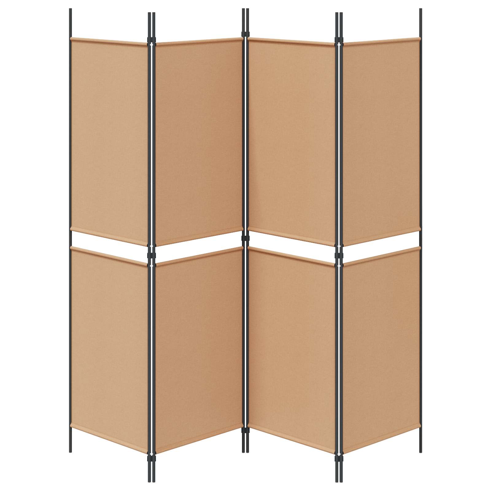 Διαχωριστικό Δωματίου 4-Πανέλων Μπεζ 200 x 180 cm Ύφασμα - Pakobazaar