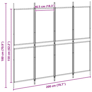 Διαχωριστικό Δωματίου 4-Πανέλων Μπεζ 200 x 180 cm Ύφασμα - Pakobazaar