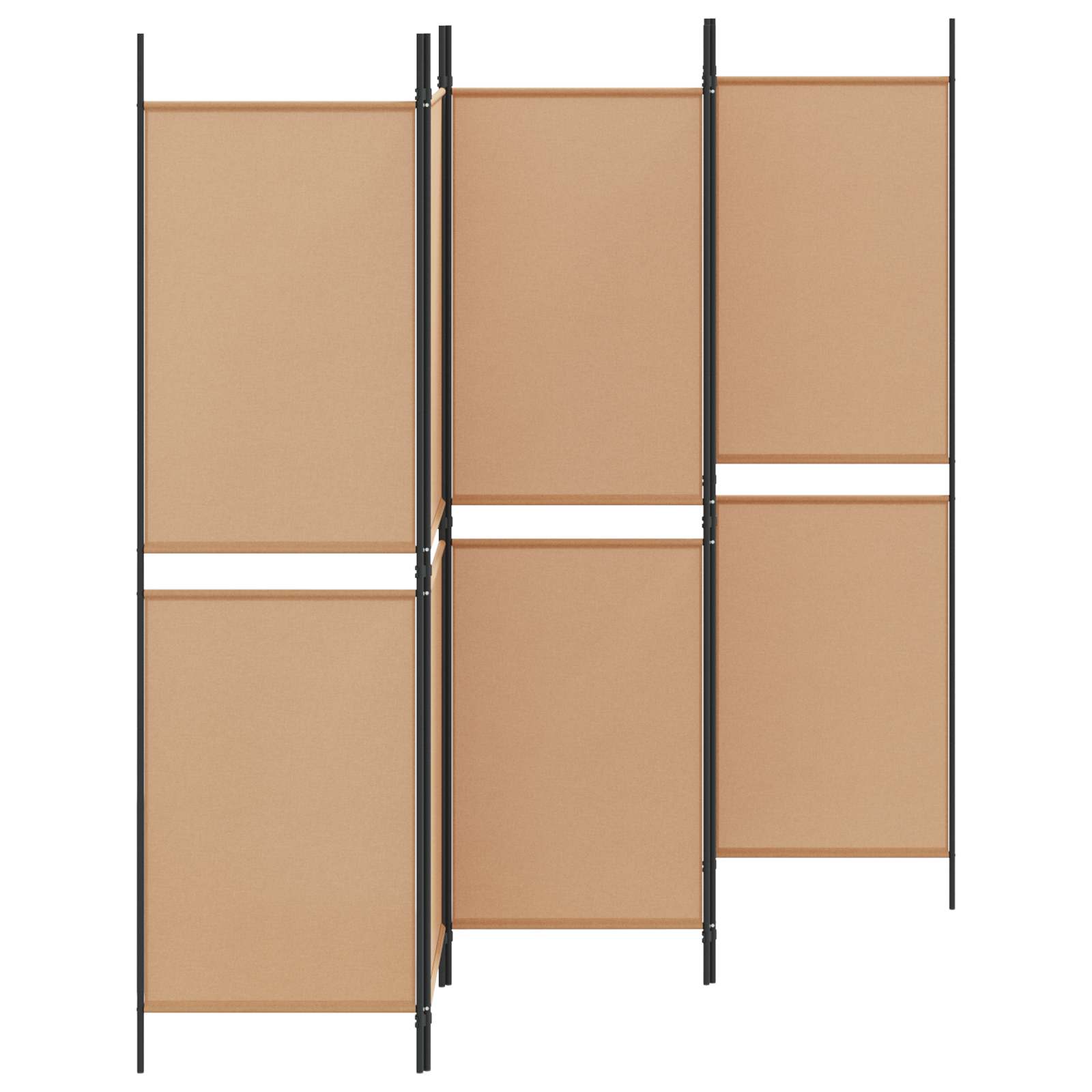 5-Panel Room Divider Μπεζ 250 x 180 cm Ύφασμα - Pakobazaar