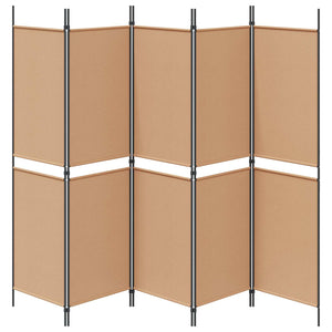 5-Panel Room Divider Μπεζ 250 x 180 cm Ύφασμα - Pakobazaar