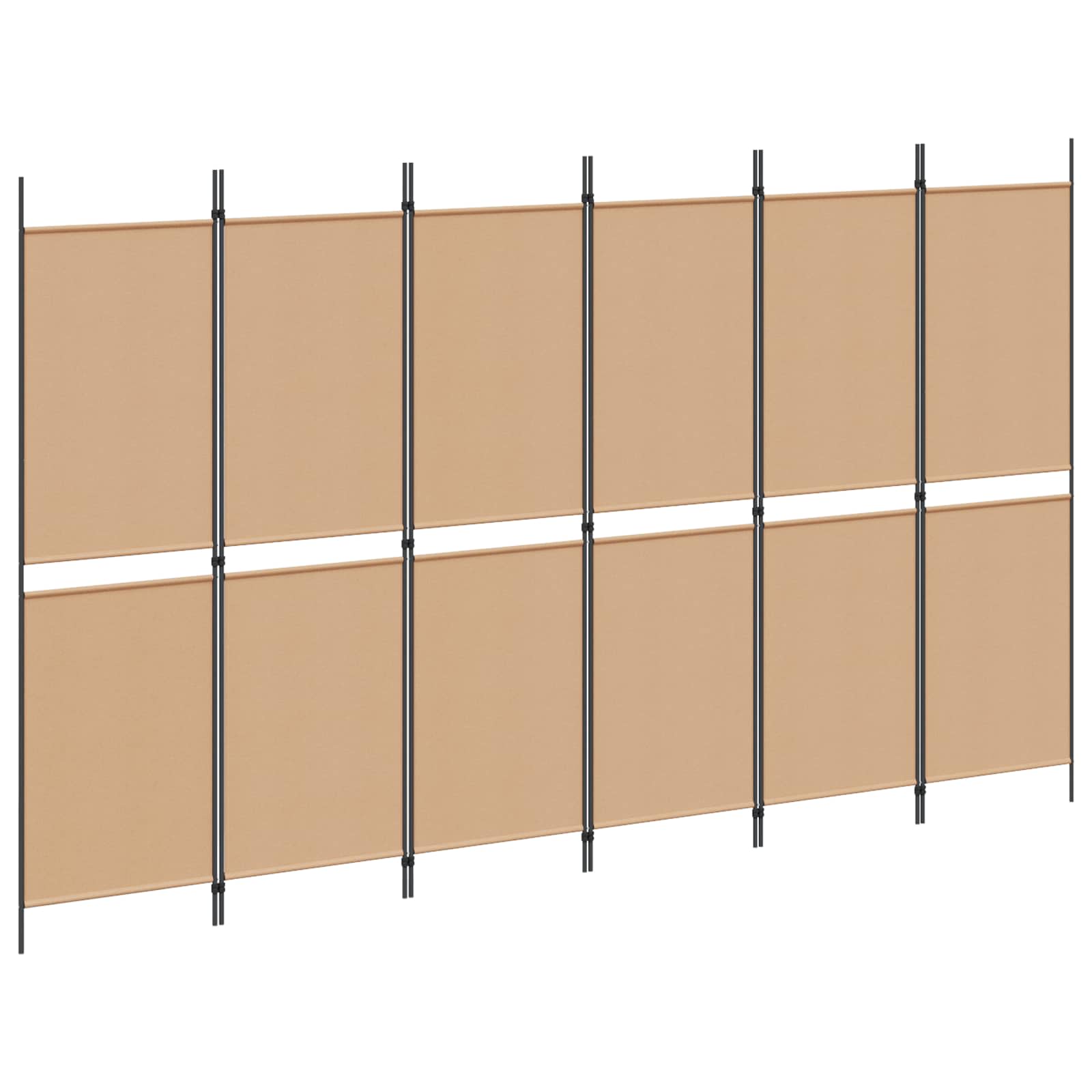 Διαχωριστικό Δωματίου 6-Πάνελ Μπεζ 300 x 180 cm Ύφασμα - Pakobazaar