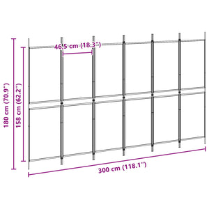 Διαχωριστικό Δωματίου 6-Πάνελ Μπεζ 300 x 180 cm Ύφασμα - Pakobazaar