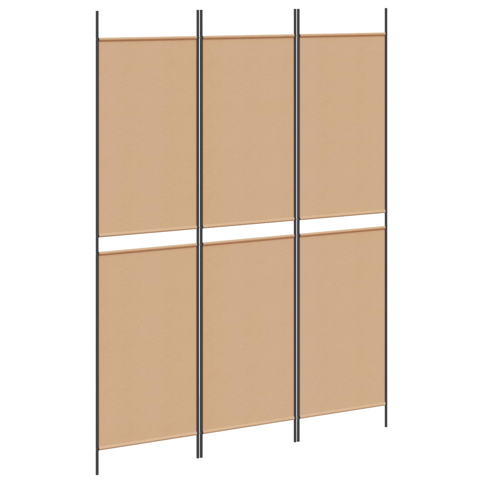 3-Panel Room Divider Μπεζ 150 x 200 cm Ύφασμα - Pakobazaar