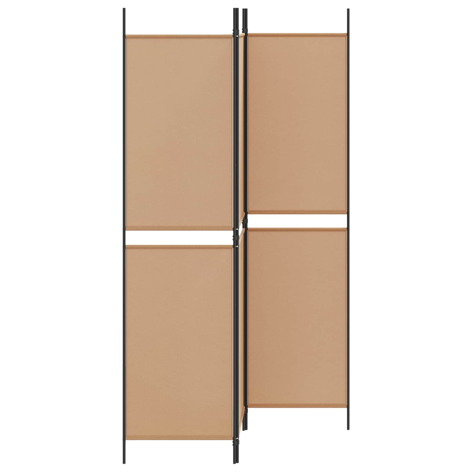 3-Panel Room Divider Μπεζ 150 x 200 cm Ύφασμα - Pakobazaar