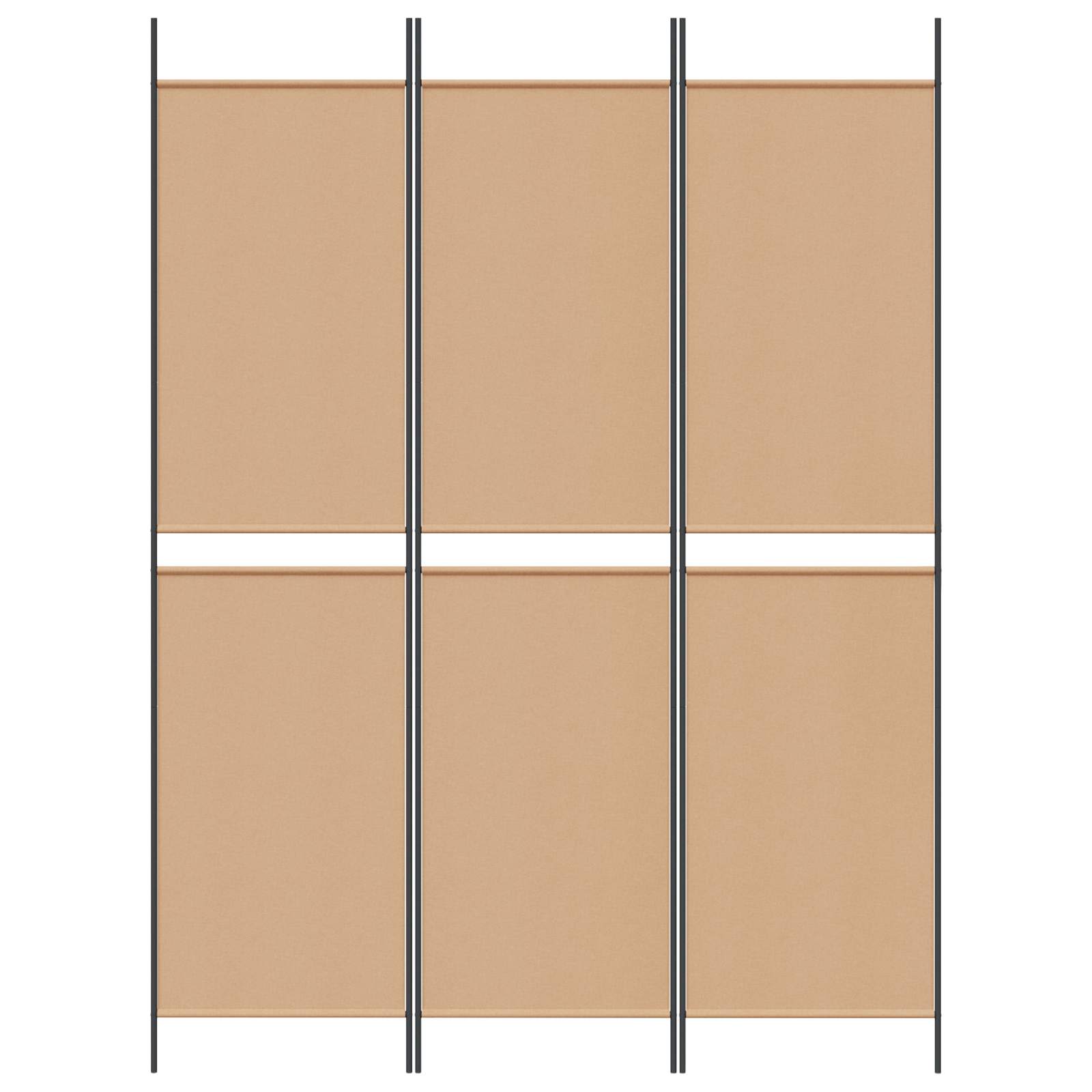3-Panel Room Divider Μπεζ 150 x 200 cm Ύφασμα - Pakobazaar