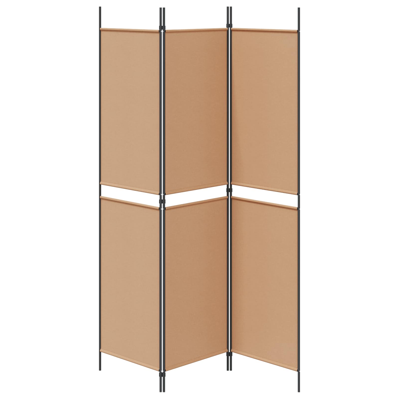3-Panel Room Divider Μπεζ 150 x 200 cm Ύφασμα - Pakobazaar