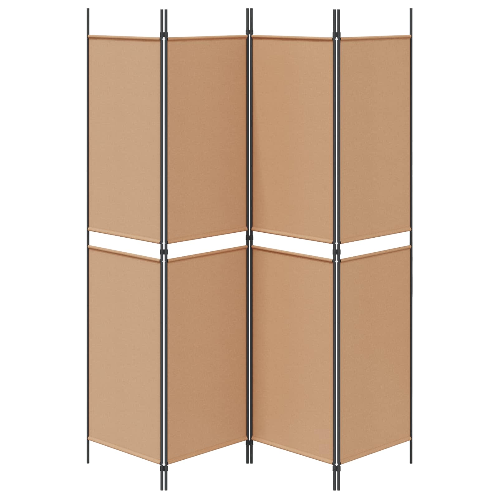 4-Πίνακας Διαχωριστικός Μπεζ 200 x 200 cm Ύφασμα - Pakobazaar