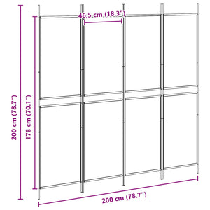 4-Πίνακας Διαχωριστικός Μπεζ 200 x 200 cm Ύφασμα - Pakobazaar