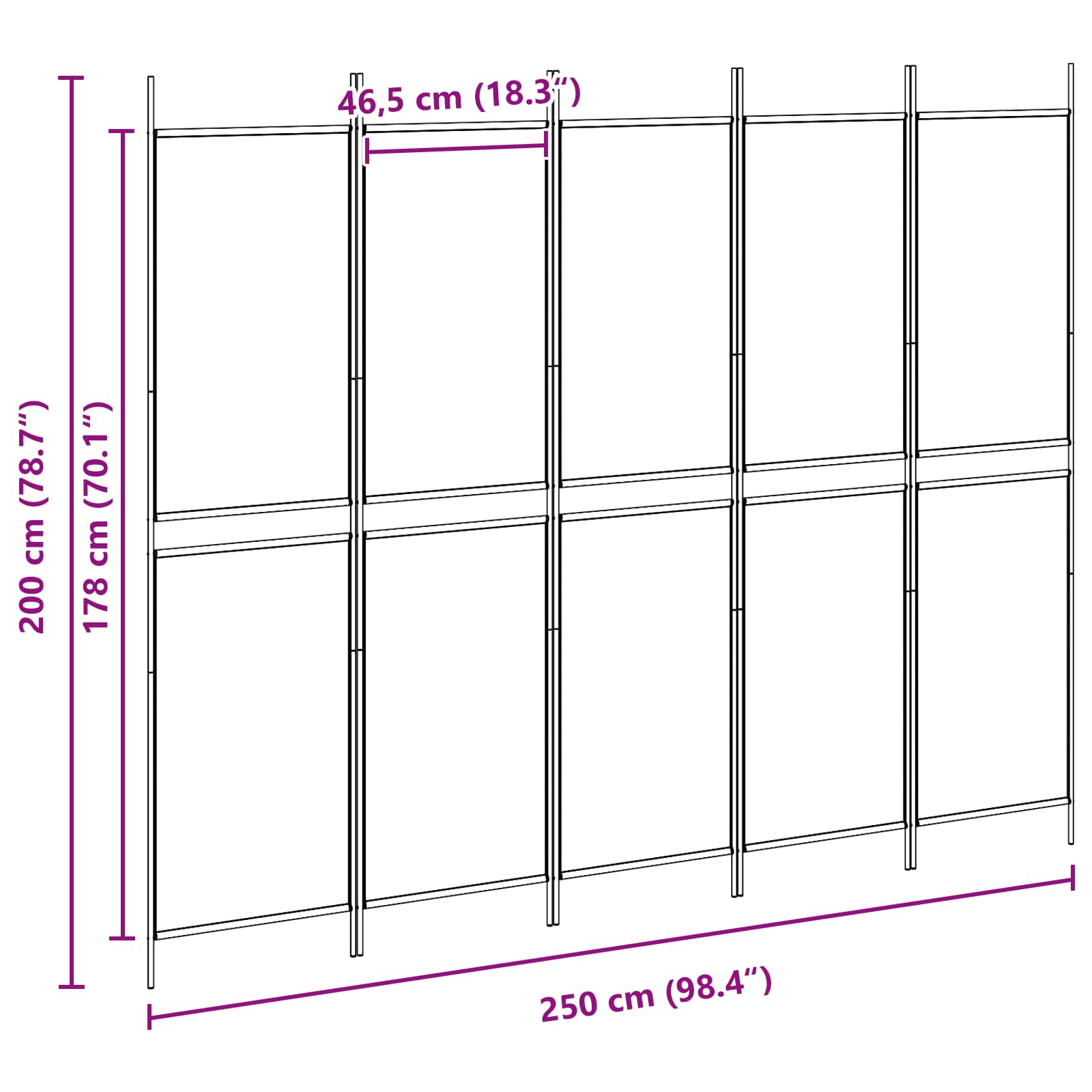 5-Panel Διχτυοθήκη Μπεζ 250 x 200 cm Ύφασμα - Pakobazaar