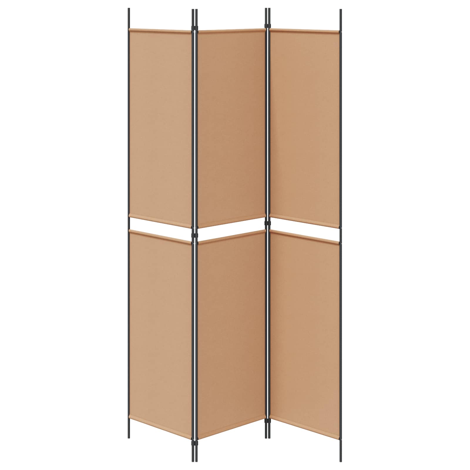 3-Panel Room Divider Μπεζ 150 x 220 cm Ύφασμα - Pakobazaar