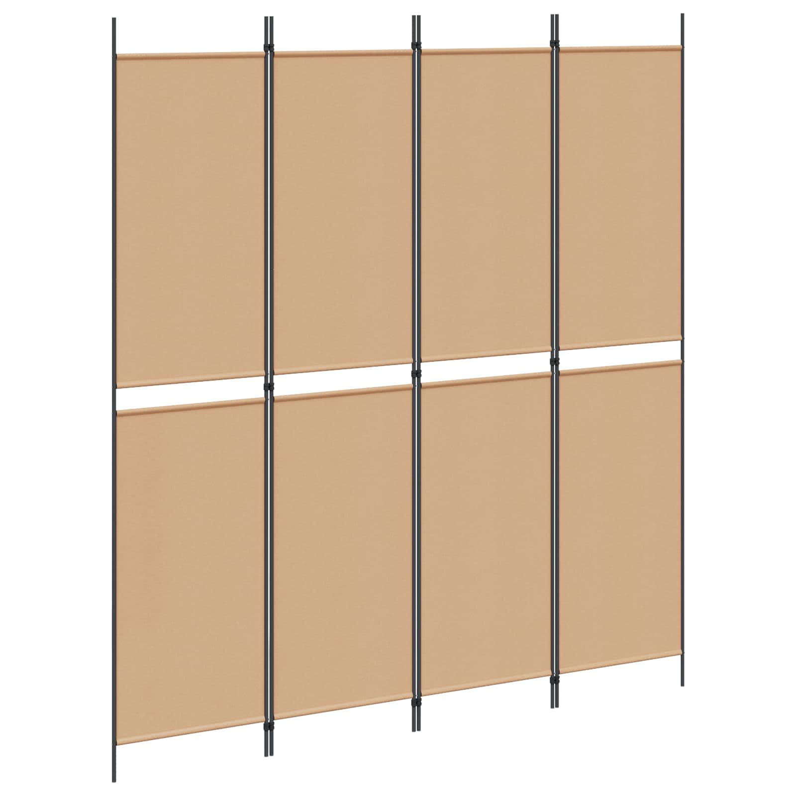 Διαχωριστικό Δωματίου 4 Πάνελ Μπεζ 200 x 220 cm Ύφασμα - Pakobazaar