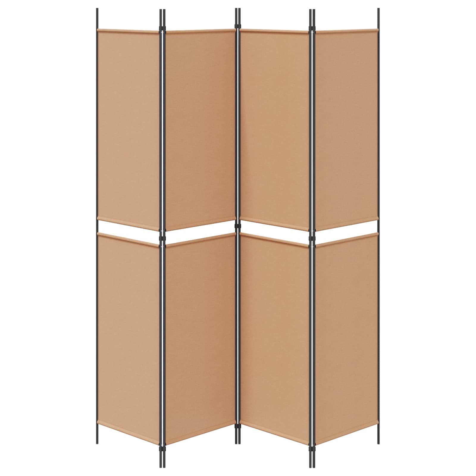 Διαχωριστικό Δωματίου 4 Πάνελ Μπεζ 200 x 220 cm Ύφασμα - Pakobazaar
