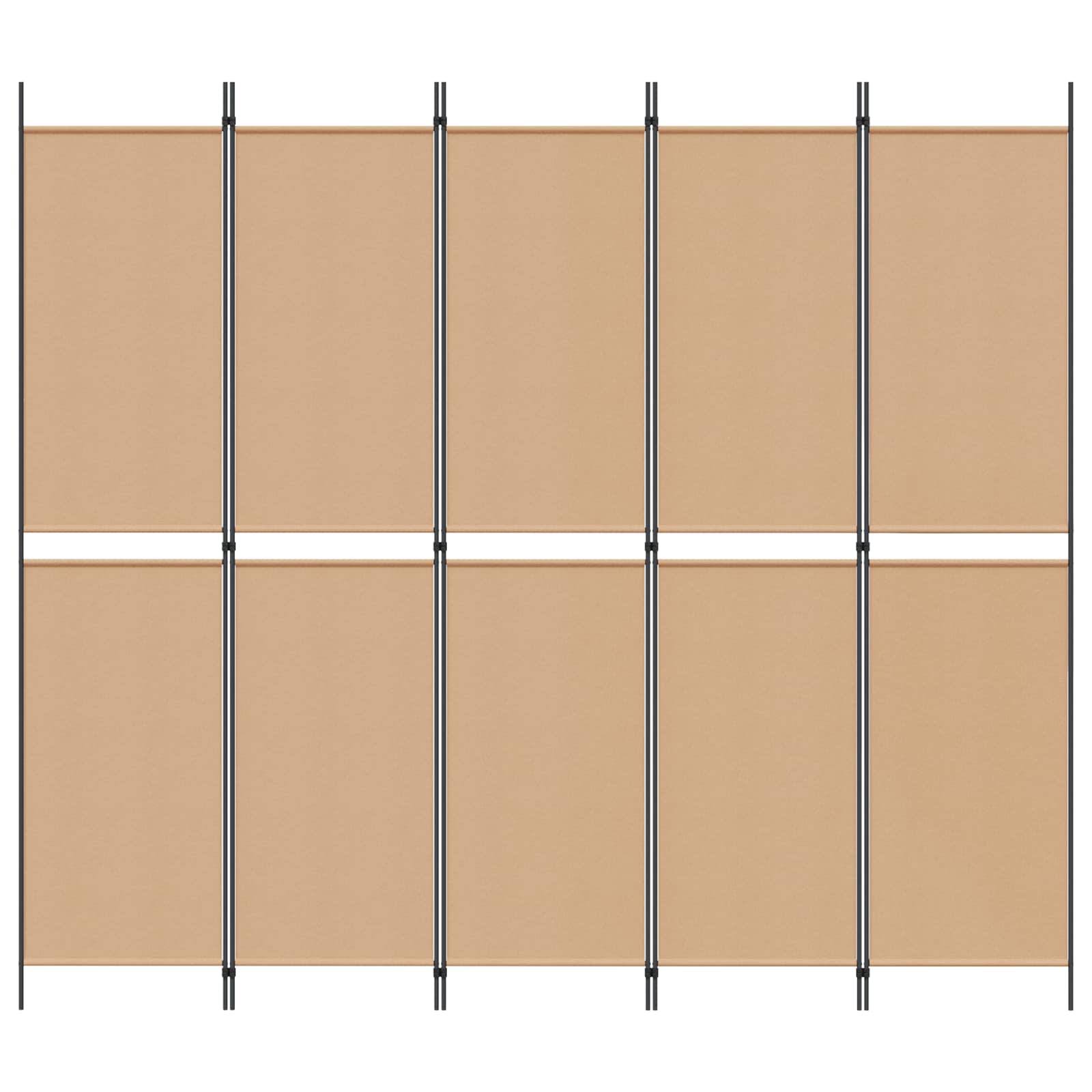 5-Panel Διχοτόμος Μπεζ 250 x 220 cm Ύφασμα - Pakobazaar